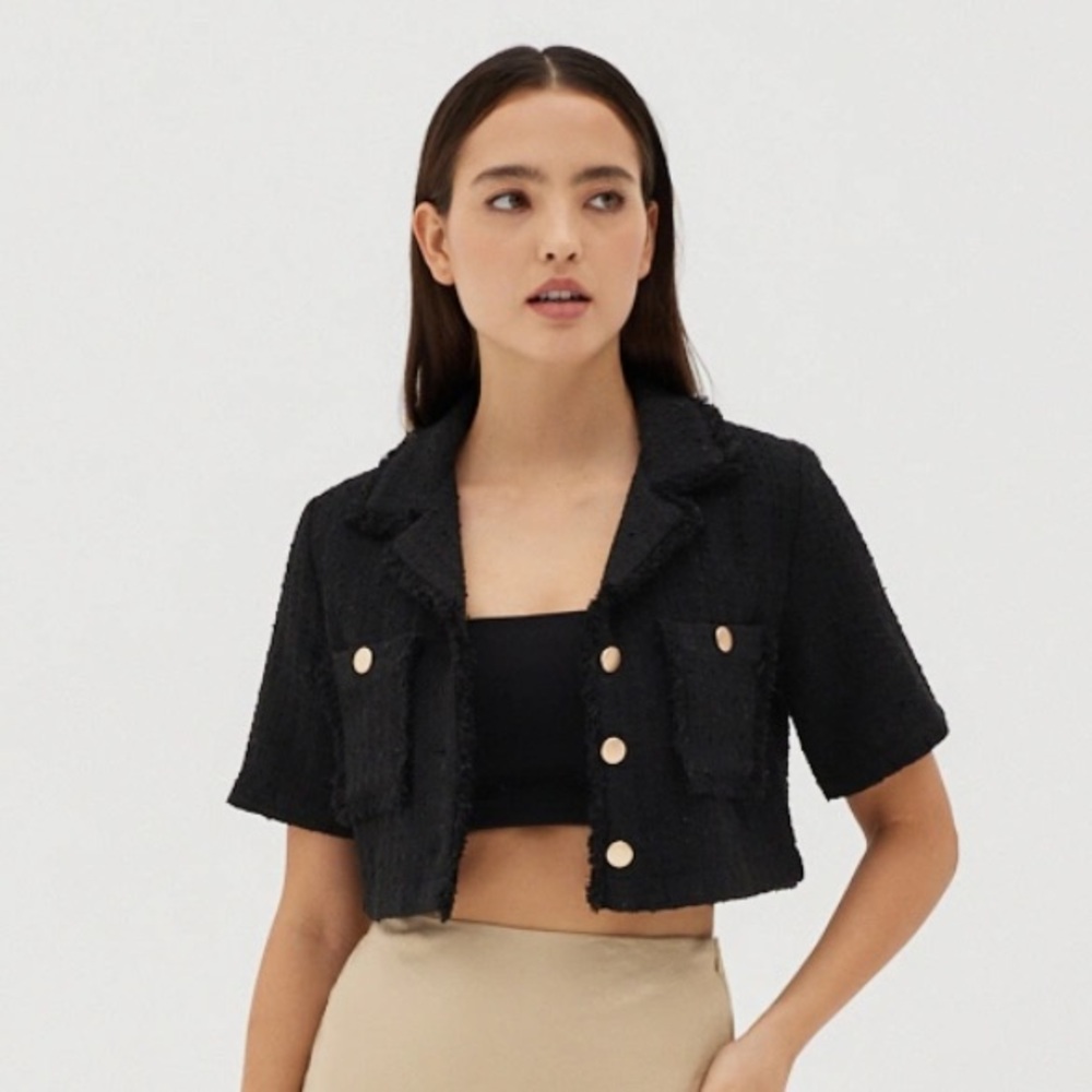 NWT Love Bonito Tweed Crop Jacket XS